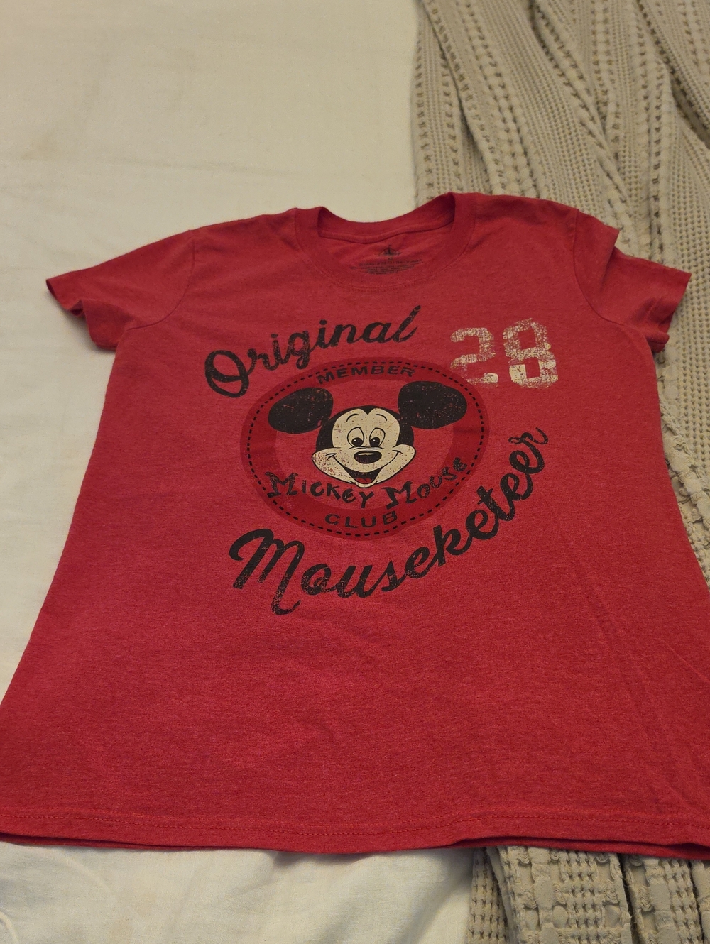 Vintage Look Mickey Mouse Red T Shirt